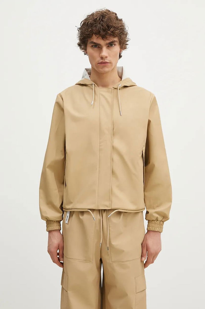 Sweatshirt Rains Hooded Casual Jacket Beige | 18040