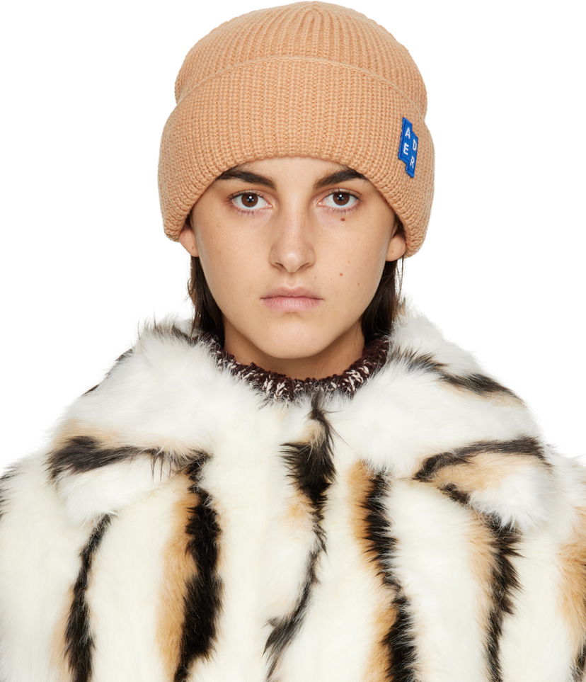 Mössa ADER ERROR Logo Ribbed Beanie Beige | BLAFWBE03CM