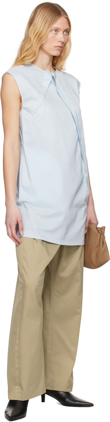Byxor Maison Margiela MM6 Maison Margiela Cotton Twill Darting Trousers Beige | S52KA0534 M35368, 3