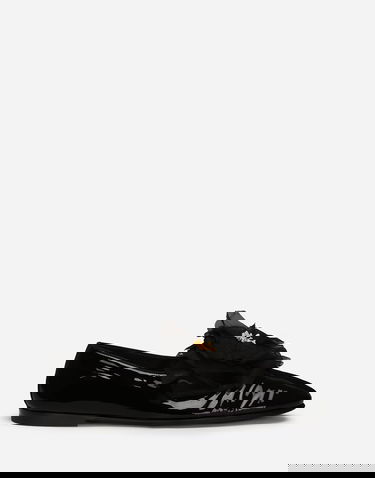 Sneakers och skor Dolce & Gabbana Patent Leather Slippers With Flower Applique Svart | A50645A3G488B956, 0