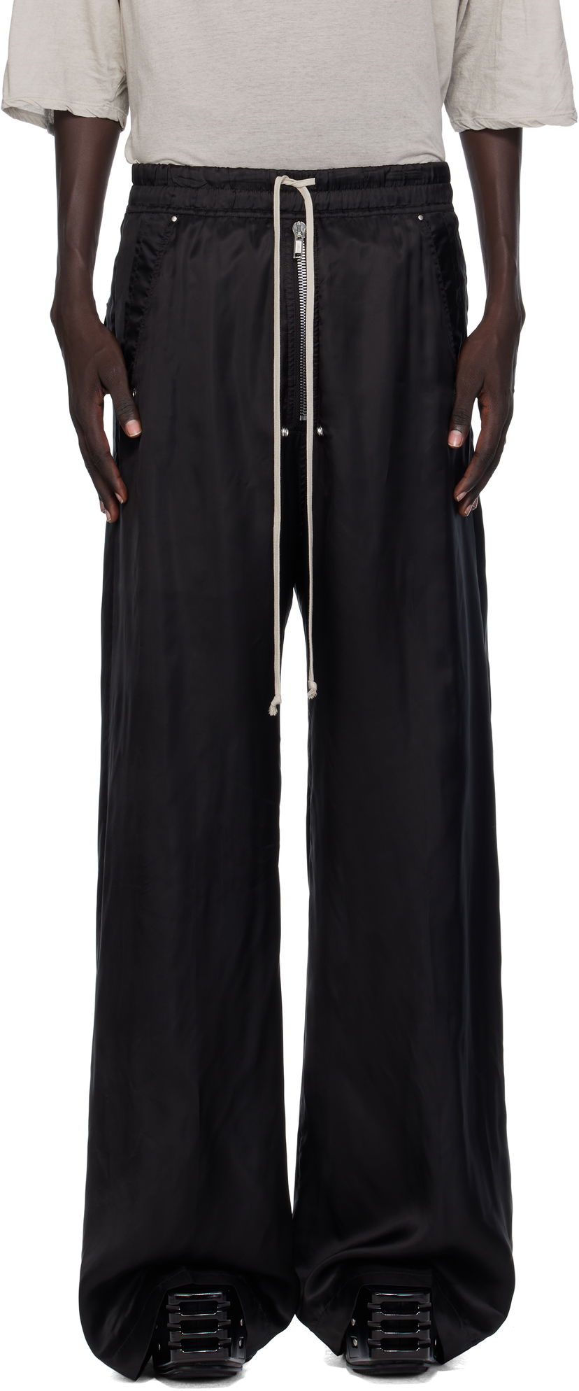 Byxor Rick Owens Rick Owens Concordians Wide Bela Trousers Svart | RU02E1366 K