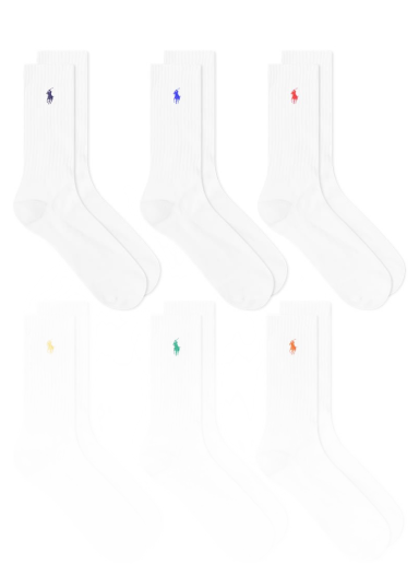 Strumpor Polo by Ralph Lauren Multicoloured PP Sports Sock - 6 Pack Vit | 449799740002