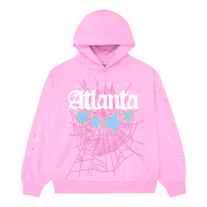 Sweatshirt Sp5der Spider Web Atlanta Hoodie Rosa | SP5-ATL-HDPIN