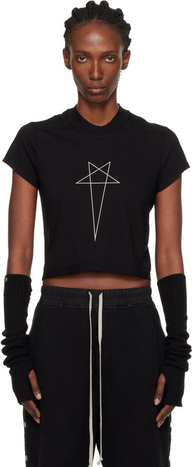 Crop top Rick Owens DRKSHDW Concordians Cropped Small Level T-shirt Svart | DS02E7207 RNEP3, 0