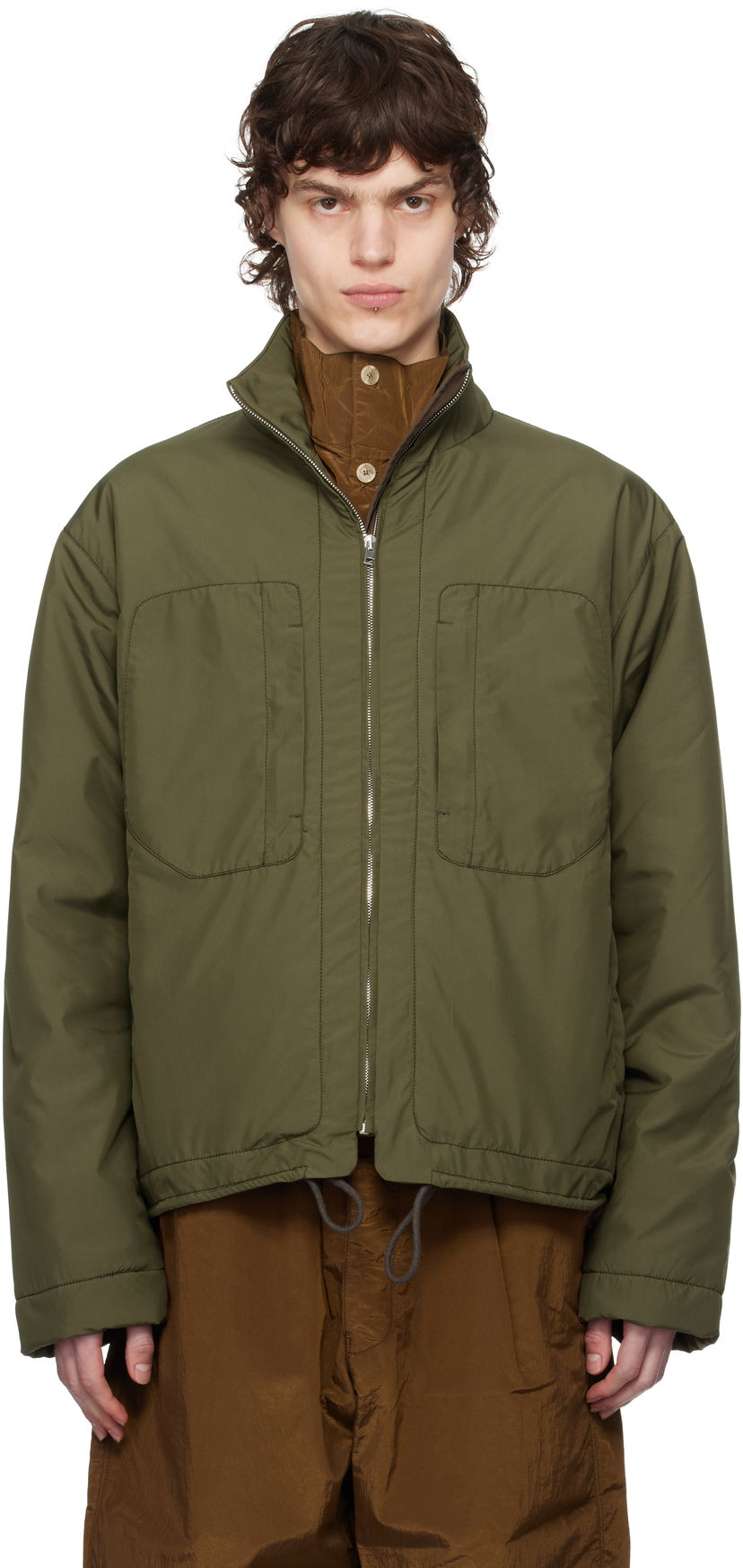 Pufferjacka Ranra RANRA Rowan Zip-Up Cropped Jacket Grön | AMSS25OW01552