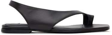 Sneakers och skor TOTEME TOTEME Leather Thong Sandals Svart | 252-WAS0202-LE0131, 0