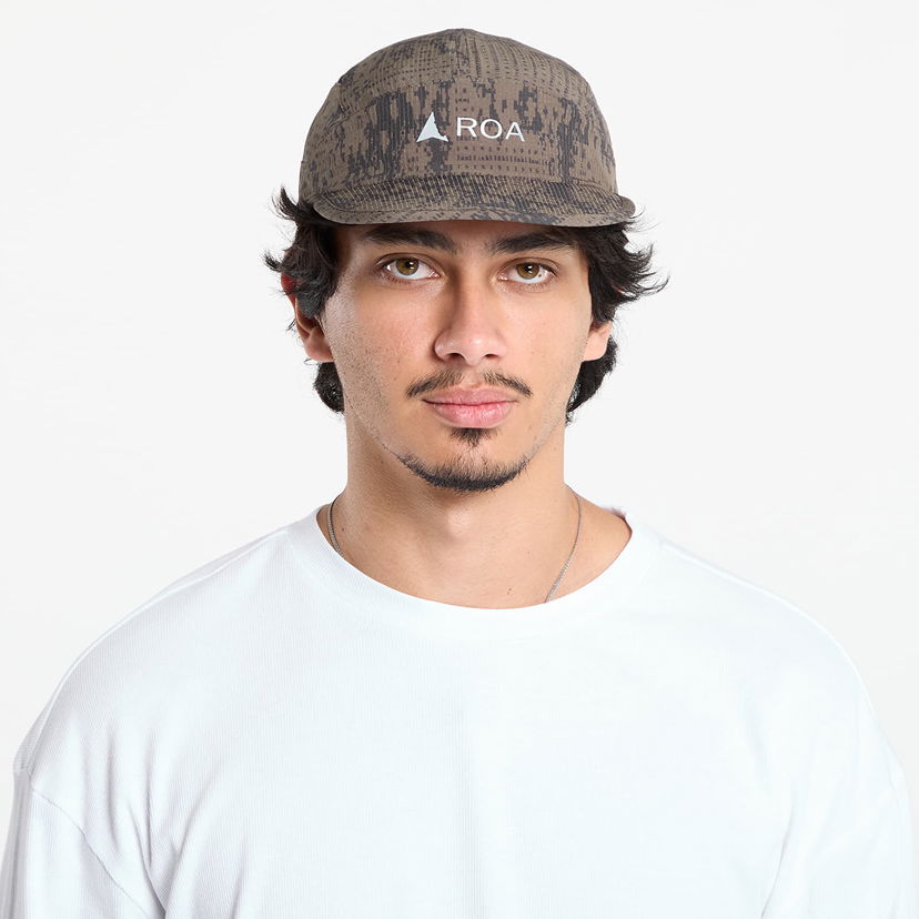 Keps ROA ROA Bri Melted Print Open Weave Cap Brun | RBMW299FA54 GRN0010