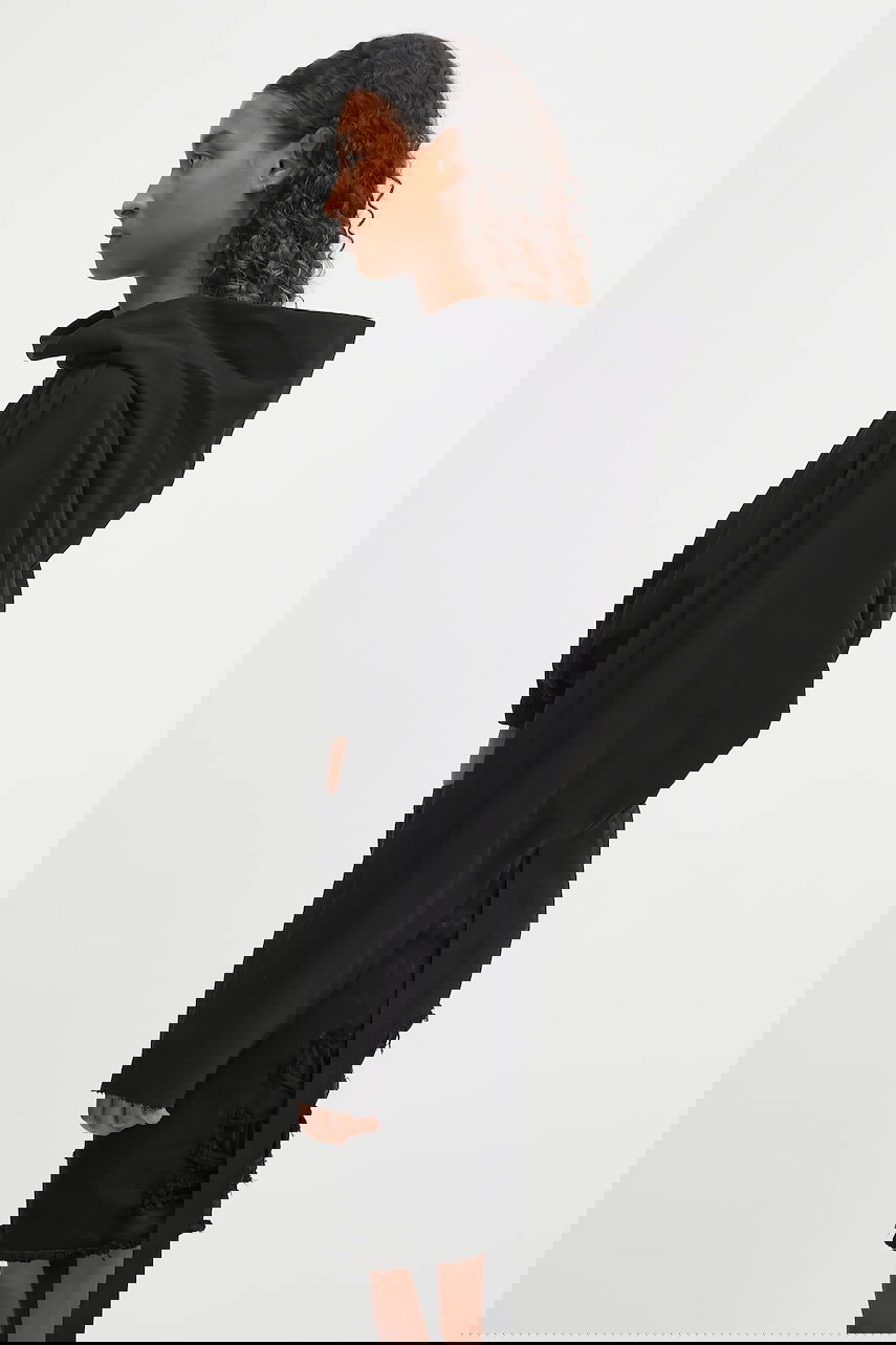 Sweatshirt Rick Owens Rick Owens DRKSHDW Cropped Hooded Tunic Svart | DS02E7236.RIG, 1