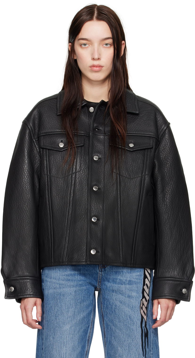 Jacka Alexander Wang Leather Jacket Svart | 1WC4242582