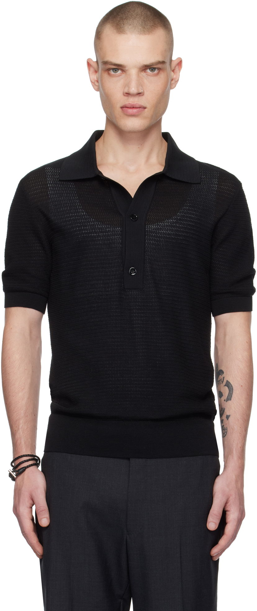 Polotröja Tom Ford TOM FORD Cotton Silk Polo Svart | KPS019-YMC026S25