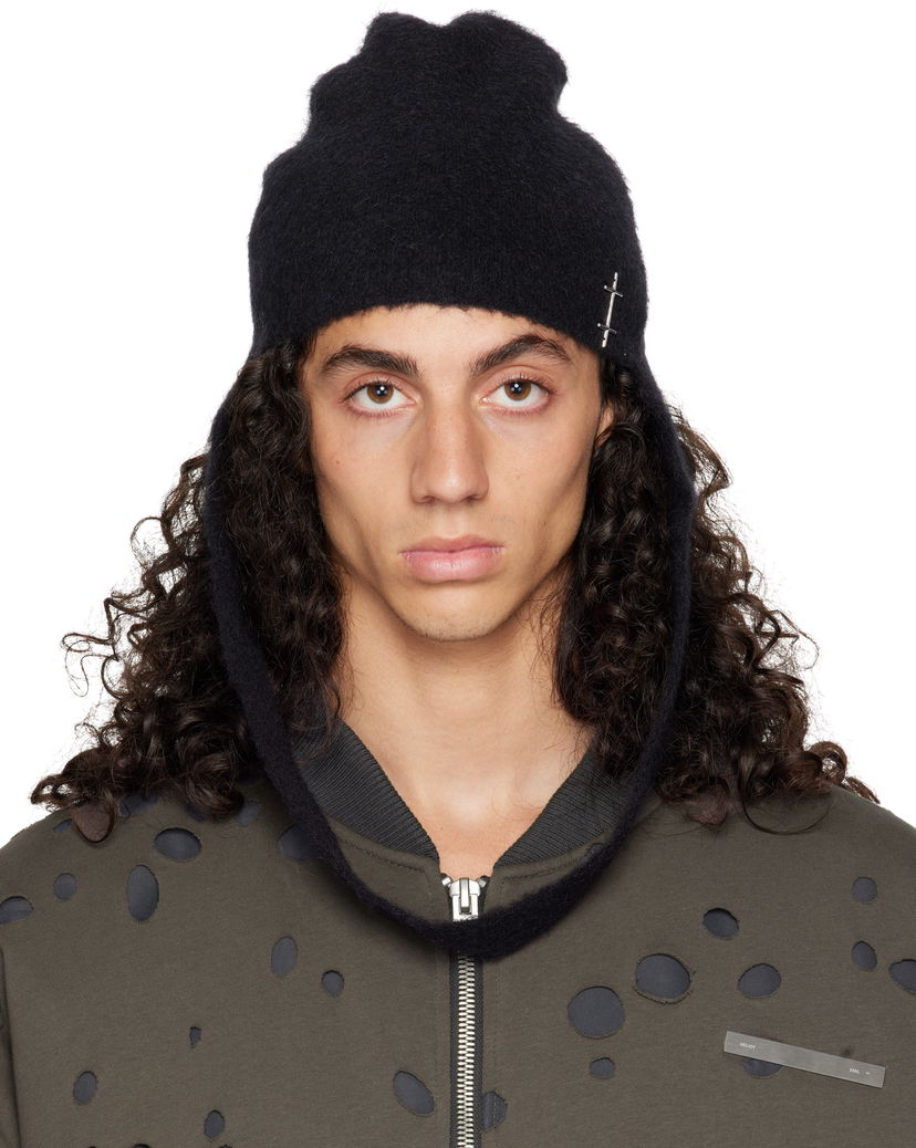 Mössa HELIOT EMIL Obelis Longline Beanie Svart | AW24_16_111_BLK01