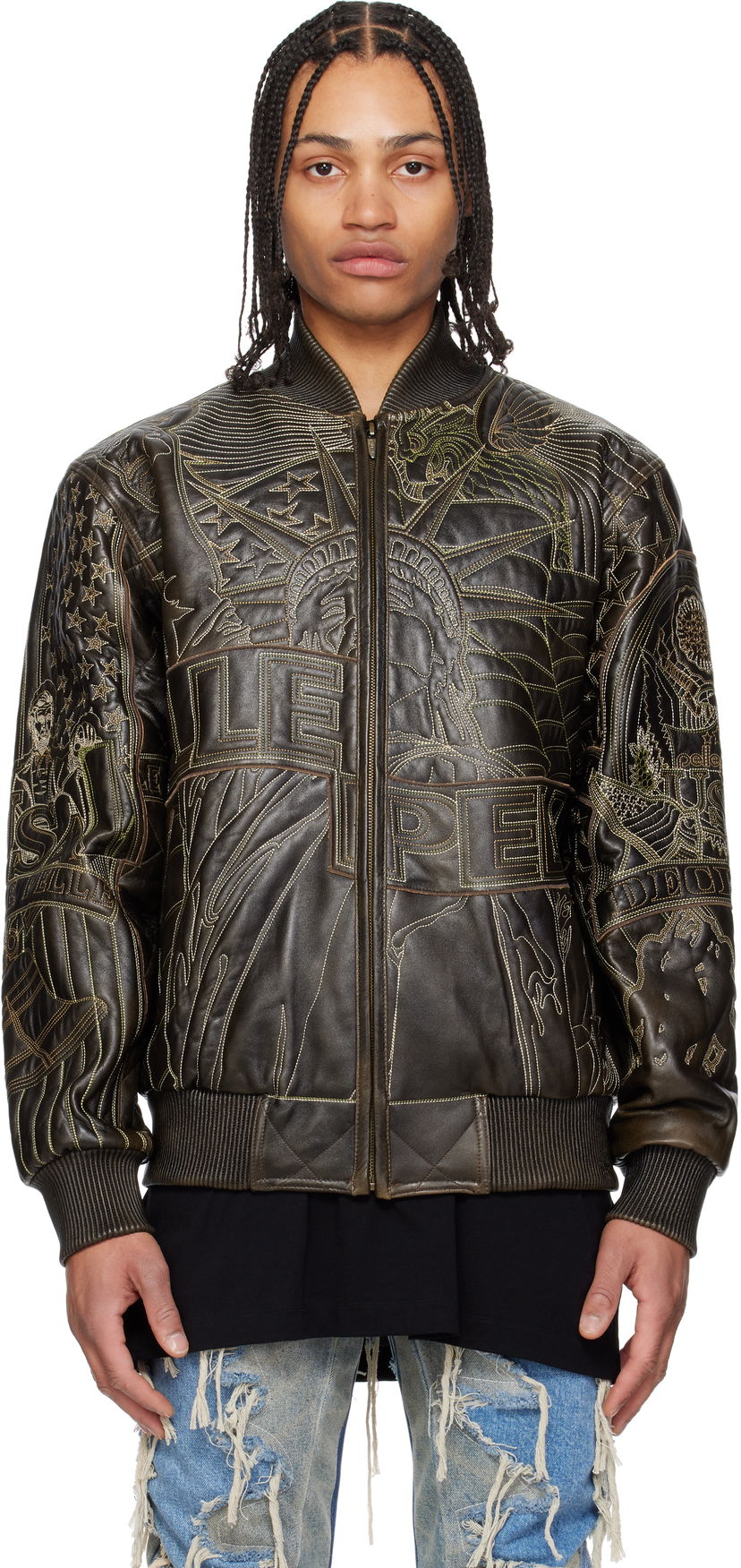 Bomberjacka Who Decides War Who Decides War Pelle Pelle Edition Monument Leather Jacket Brun | 1131480017SS25