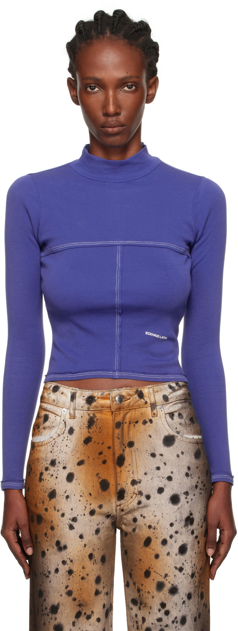 Sweater Eckhaus Latta Eckhaus Latta Lapped Baby Turtleneck Top Purpur | 305-EL-PF25-U -