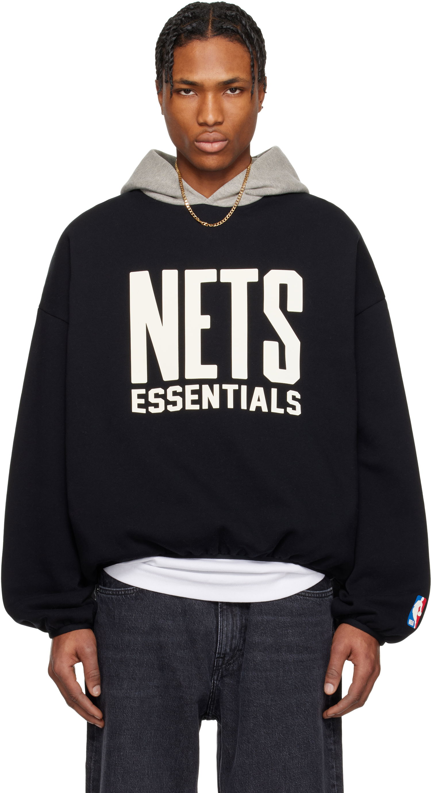 Sweatshirt Fear of God Fear of God ESSENTIALS NBA Nets Pull Over Hoodie Svart | 192AL246505F, 0