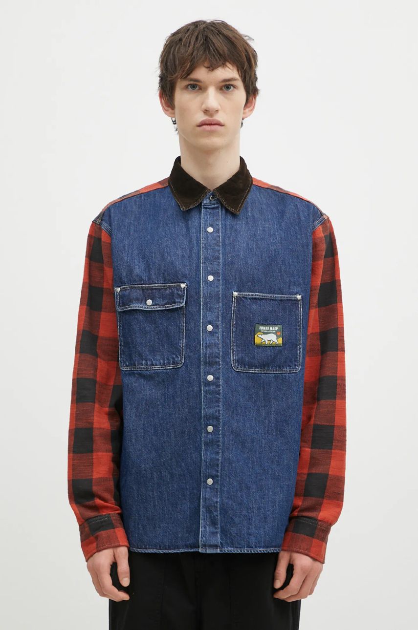 Skjorta Human Made Relaxed Fit Scout Shirt Blå | HM28SH015, 0