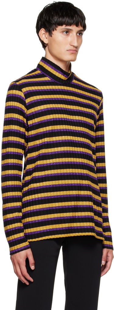 T-shirt Anna Sui Striped Long Sleeve T-Shirt Svart | M722G20, 1