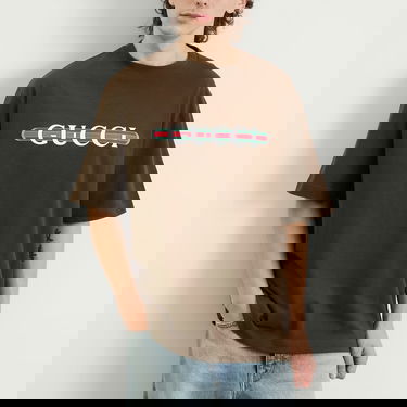 T-shirt Gucci Men's Interlocking Logo Heavy Cotton T-Shirt Size Large Brun | 798115-XJHDG-2240, 5