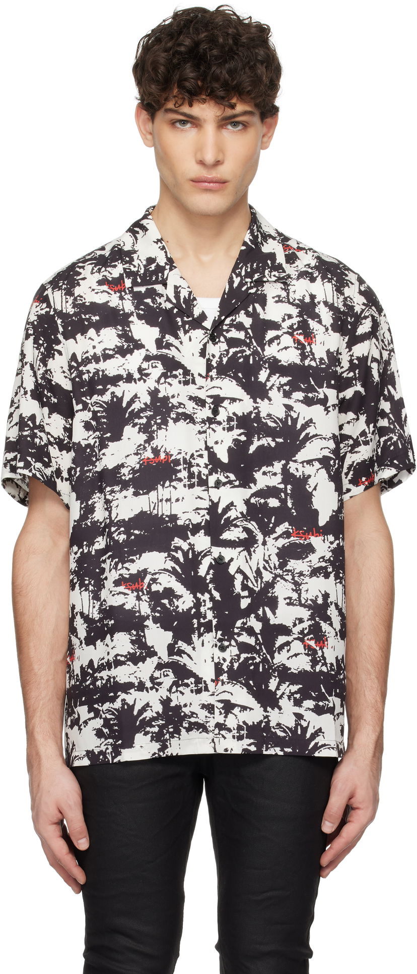 Skjorta Ksubi Ksubi Palmtree Resort Shirt Vit | MPS25SH018