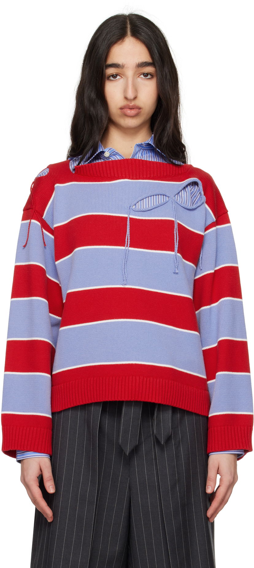 Sweater Charles Jeffrey Loverboy Charles Jeffrey LOVERBOY Slash Stripe Knit Sweater Flerfärgad | 54091301