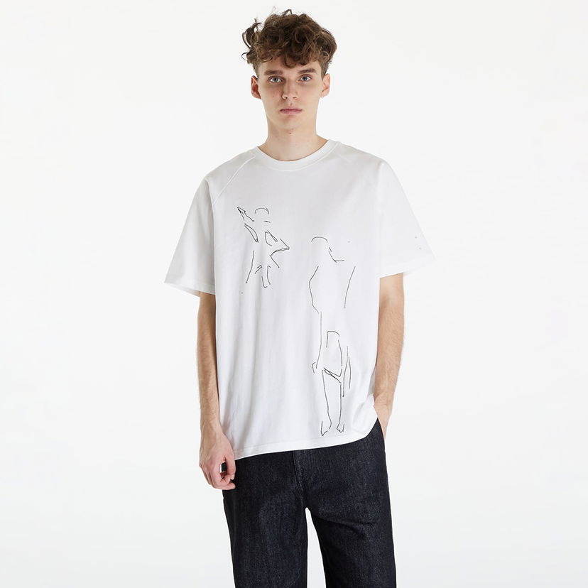 T-shirt HELIOT EMIL Formation Sketch Print T-Shirt Vit | SS24_M_09_107_WHT02
