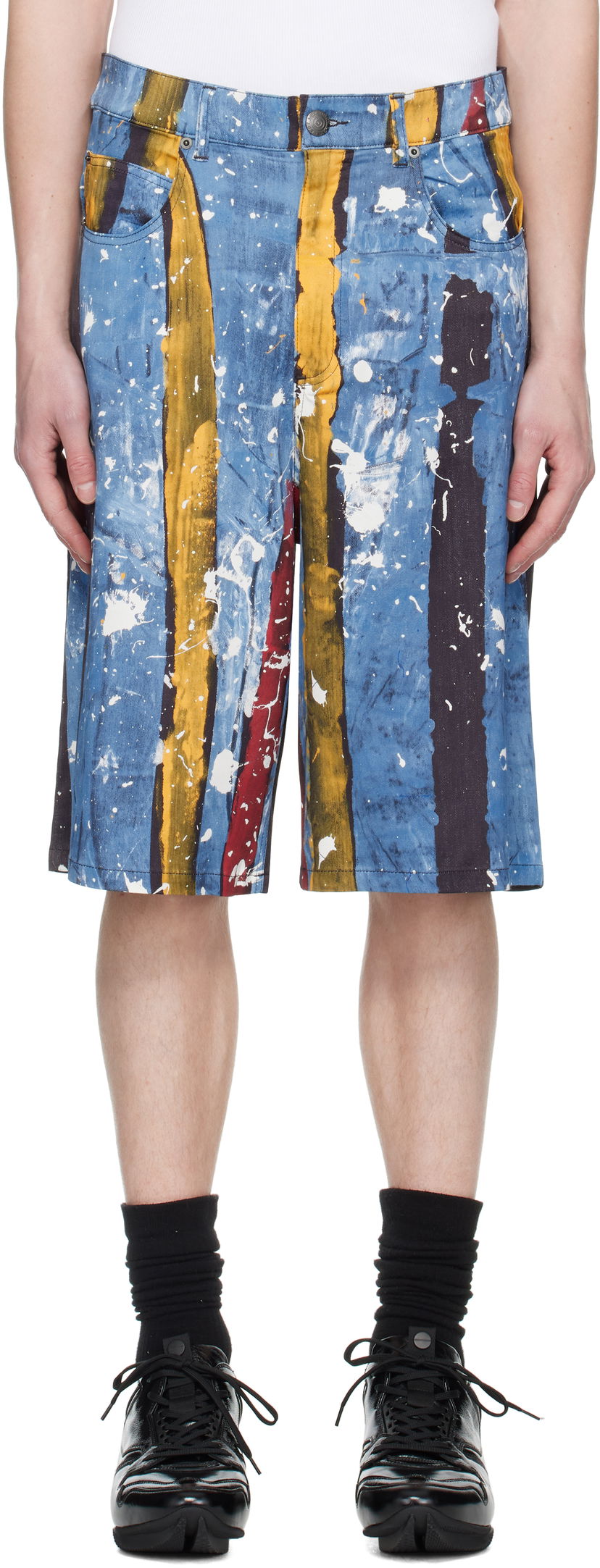 Shorts Charles Jeffrey Loverboy Charles Jeffrey LOVERBOY Silky Print Shorts Blå | 54040301