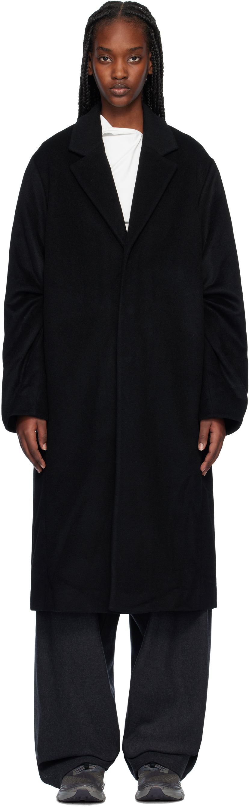 Trenchcoat Post Archive Faction (PAF) Oversized Wool Coat Svart | 7.0 OCR-B