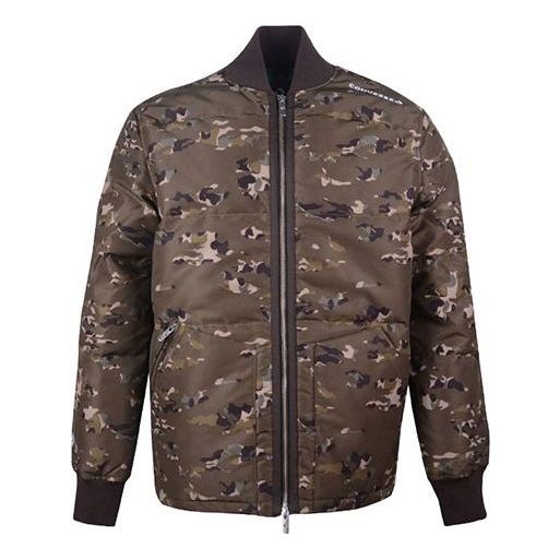 Bomberjacka Converse Printed Camo Mid Stand Collar Down Jacket Grön | 10018124-A01