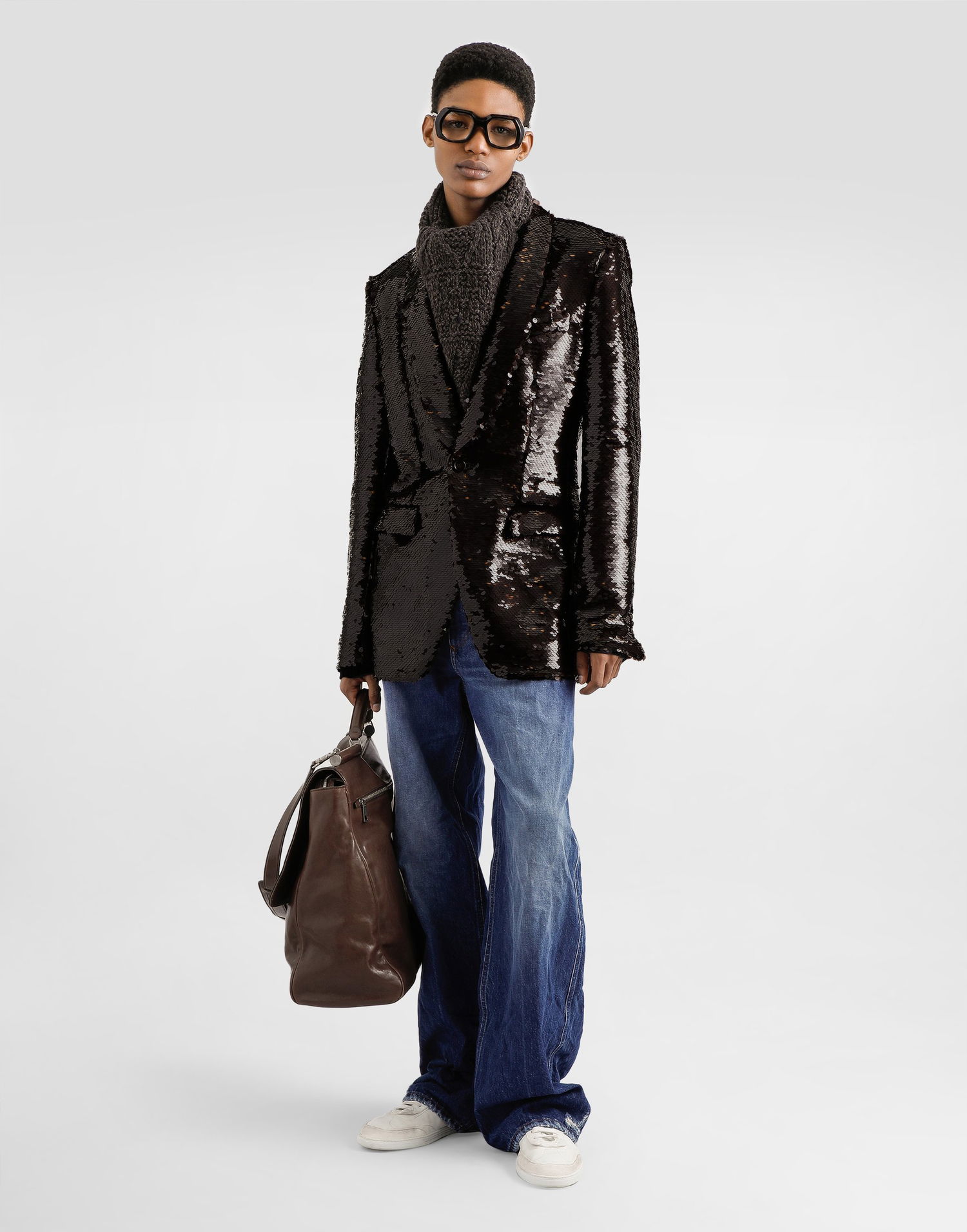 Sweater Dolce & Gabbana Dolce & Gabbana Silk and Cotton Ribbed Pullover Sweater Svart | GXXAFTJAMVCN0000, 1