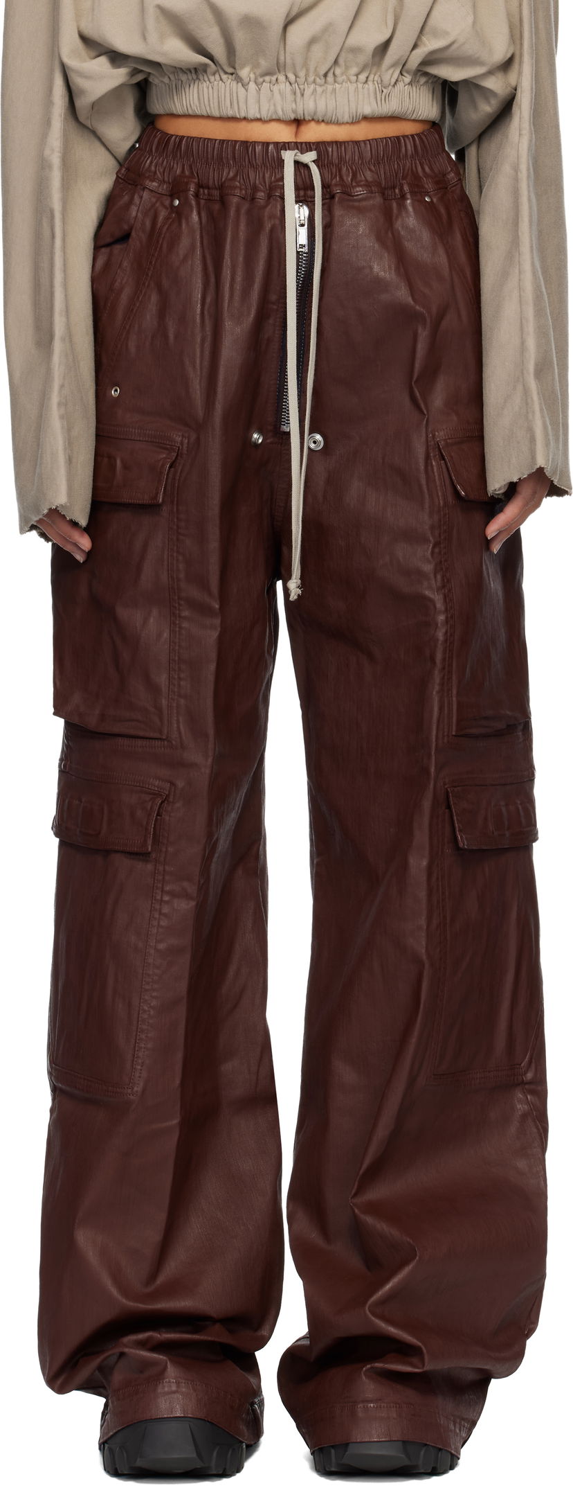 Cargo byxor Rick Owens Concordians Double Jumbo Belas Denim Cargo Pants Brun | DS02E7324 SDSW