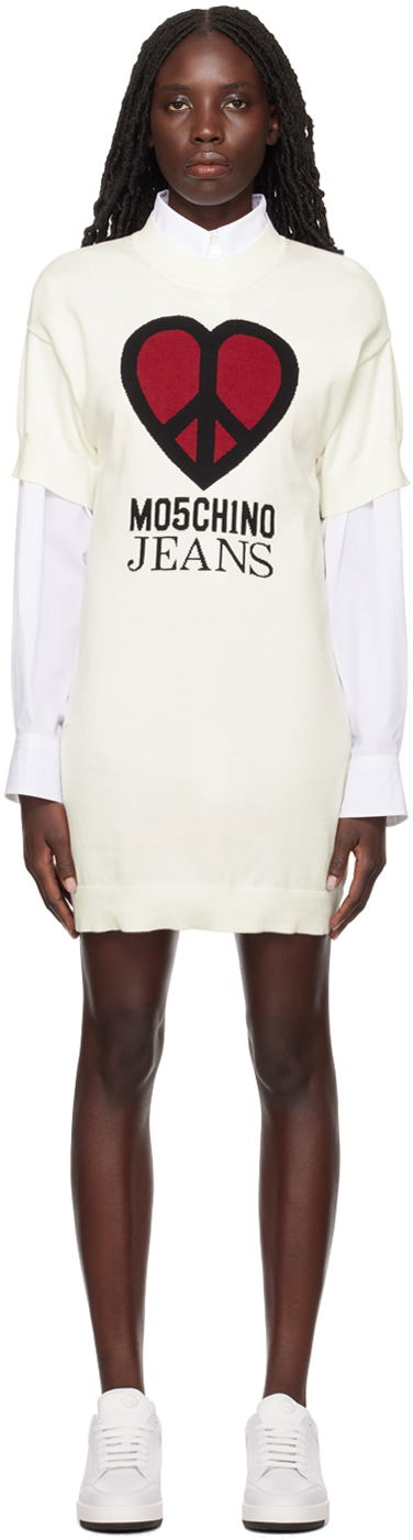 Klä Moschino Peace & Love Minidress Vit | 0494 3208, 0