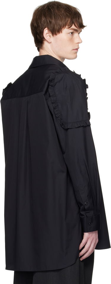 Skjorta Simone Rocha Simone Rocha Ruffle Shoulder Patch Tunic Shirt Svart | 5383 1025, 2