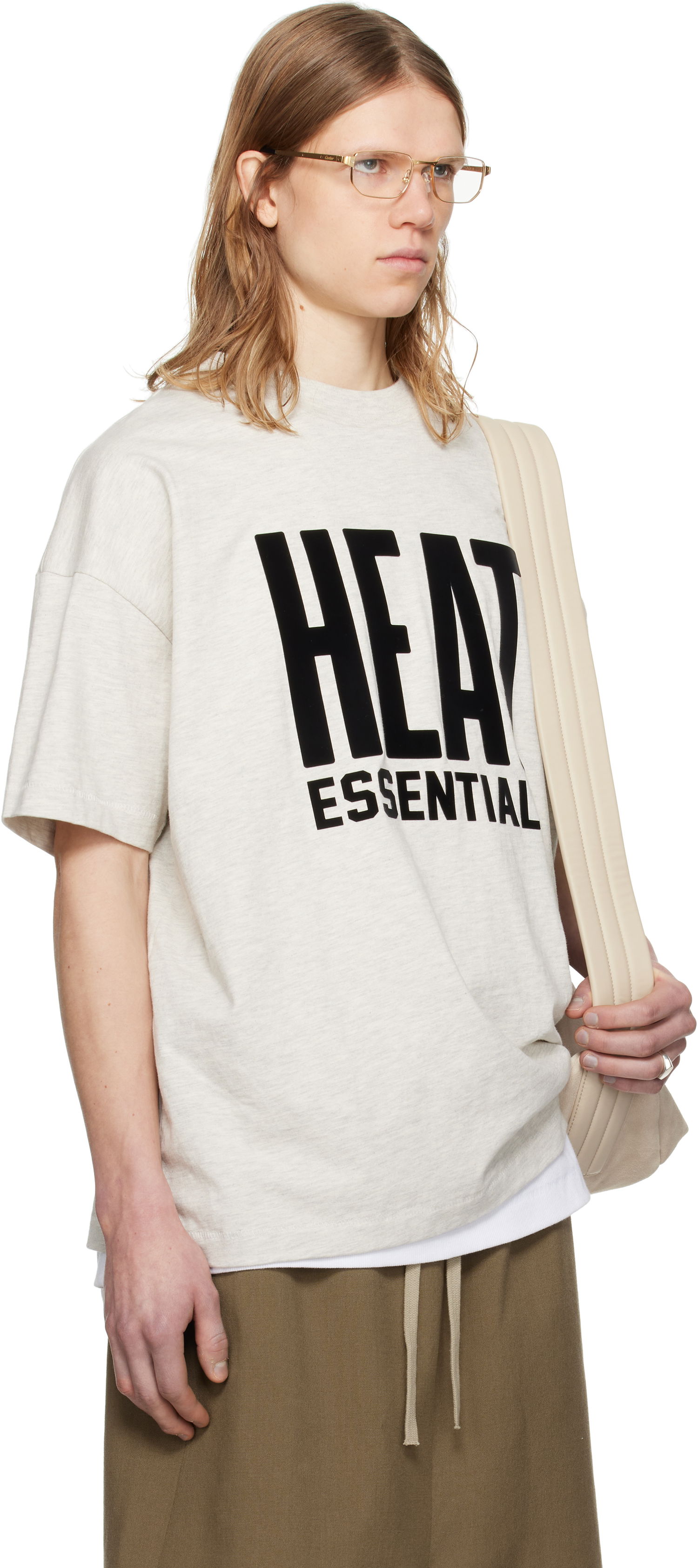 T-shirt Fear of God ESSENTIALS NBA Heat Short Sleeve T-Shirt Beige | 125AL244302F, 1