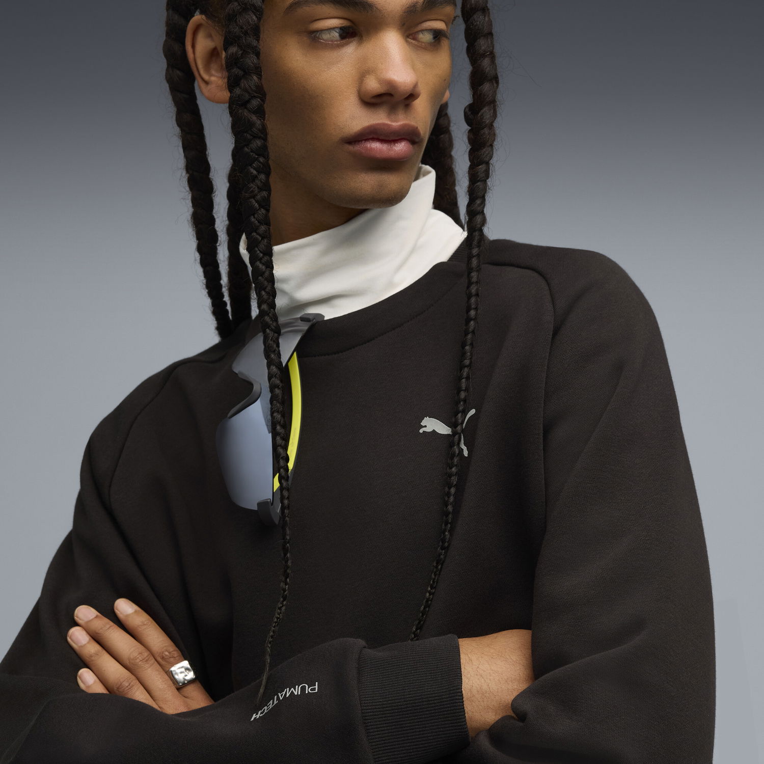 Sweatshirt Puma PUMATECH Relaxed Sweatshirt with Zip Pocket Svart | 633436_01, 1