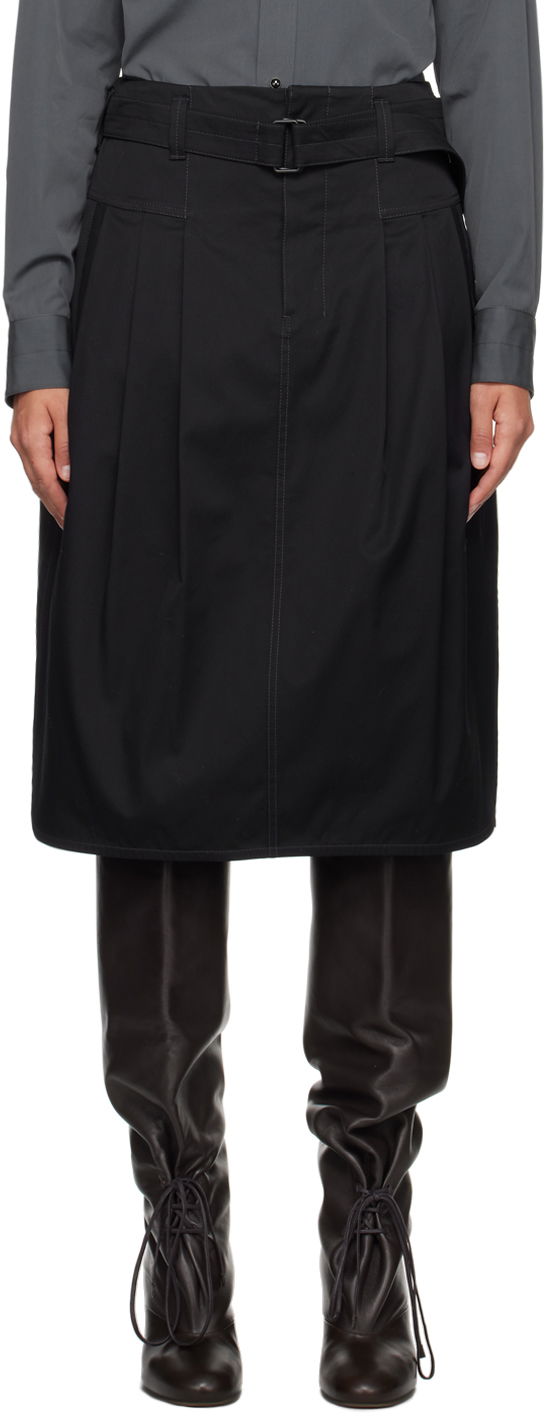 Kjol LEMAIRE LEMAIRE Pleated Belted Midi Skirt Svart | SK1010 LF824