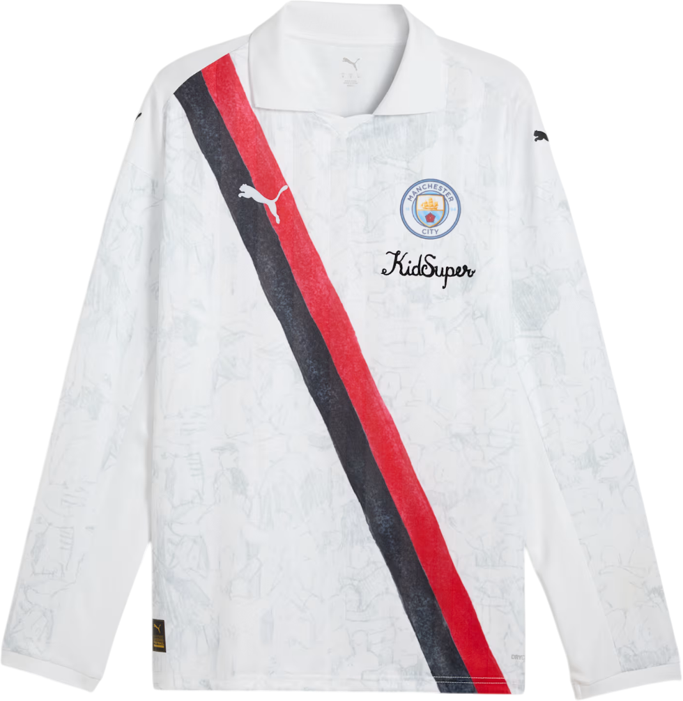 T-shirt Puma KidSuper MCFC Retro Long Sleeve Shirt Vit | 606850-07, 0