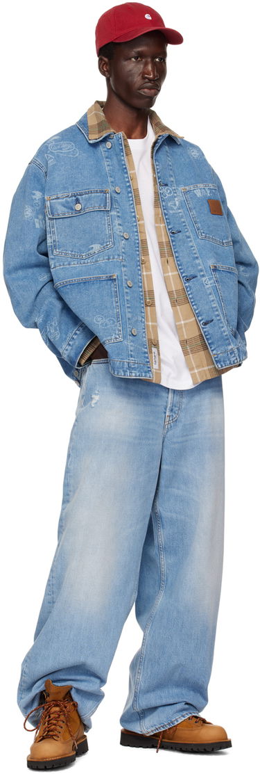 Jacka Carhartt WIP Stamp Print Denim Jacket Blå | I033743, 3