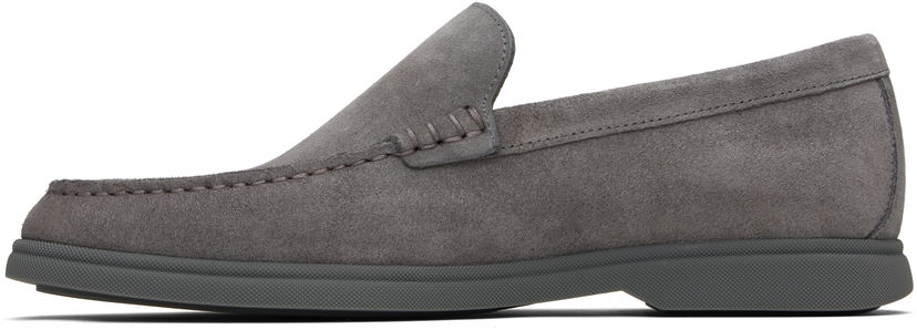 Sneakers och skor BOSS Suede Loafers with Contrast Outsole Grå | 50543083