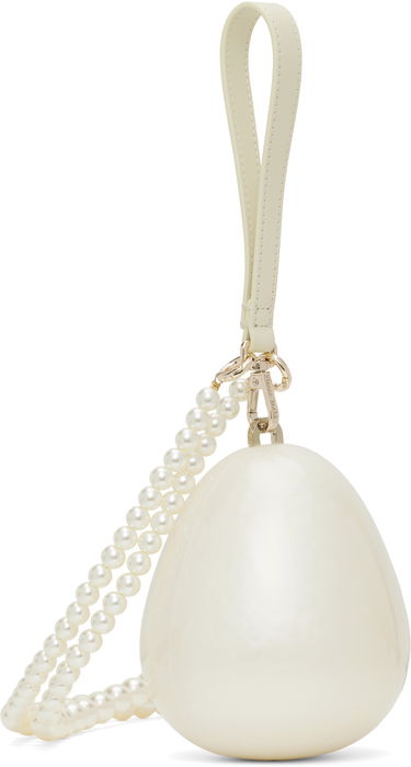 Handväska Simone Rocha Simone Rocha Micro Pearl Egg Shaped Bag Vit | BAG110B 0773, 1