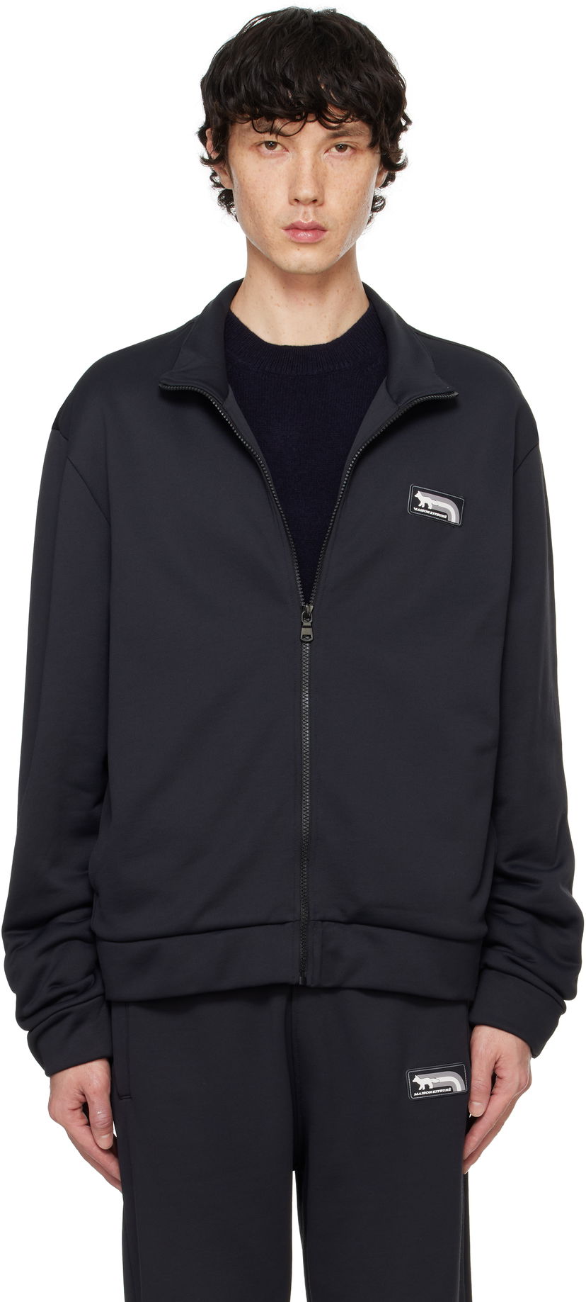 Jacka MAISON KITSUNÉ Fox Track Jacket Svart | NM02115KM0322