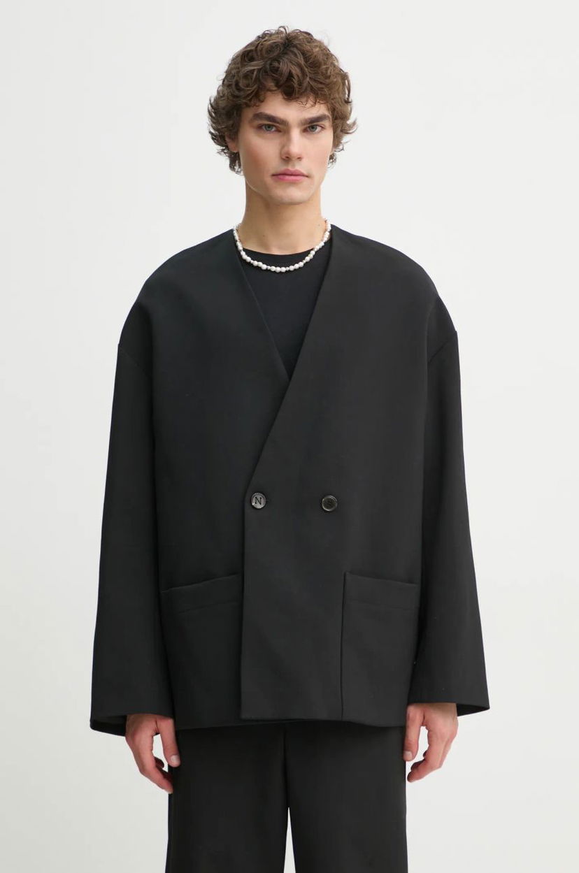 Jacka Nanushka Nanushka CEDRIC Wool Blend Blazer Svart | NM24FWJK24499