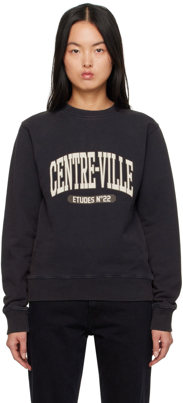 Sweatshirt Études Études Story Centre-Ville Sweatshirt Svart | H23MM205A01595