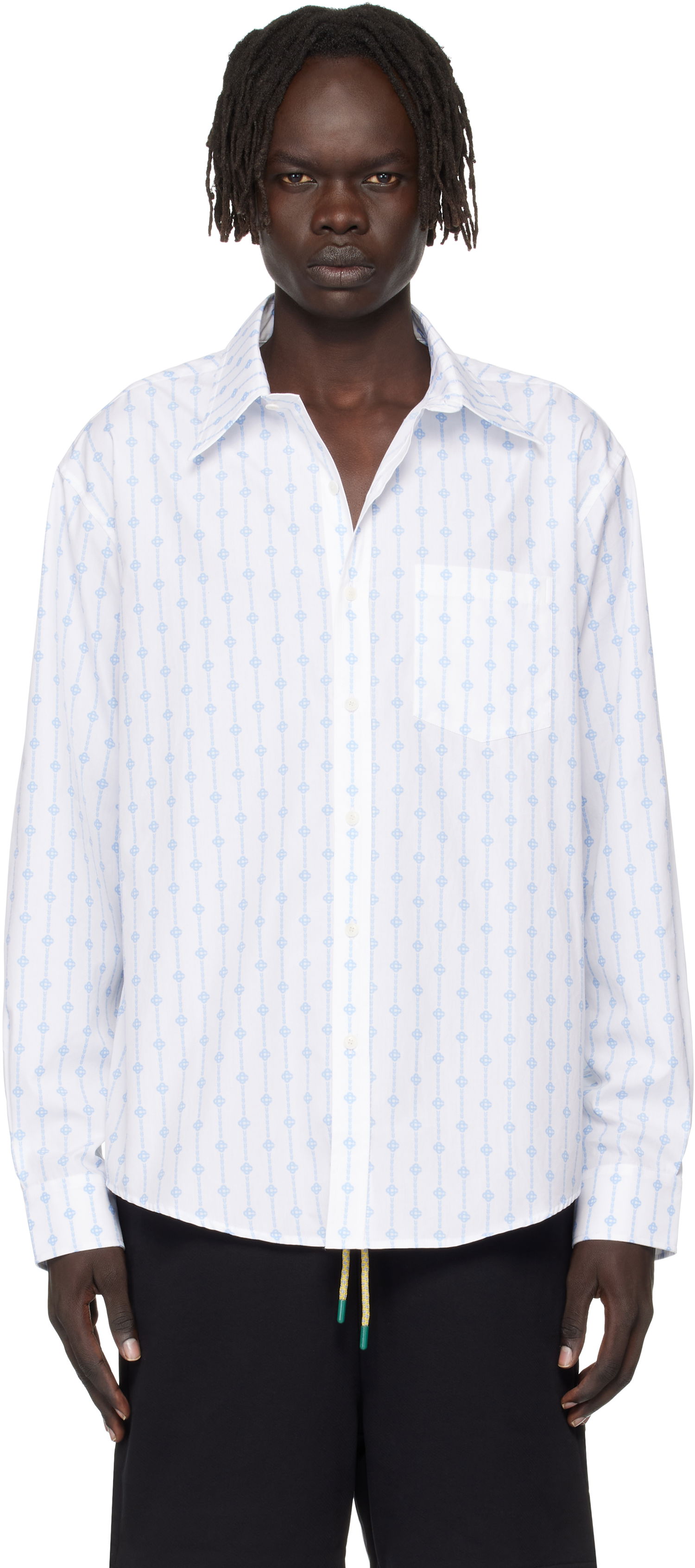 Skjorta Casablanca Casablanca Monogram Oxford Shirt Vit | MPF25-SH-155-01, 0