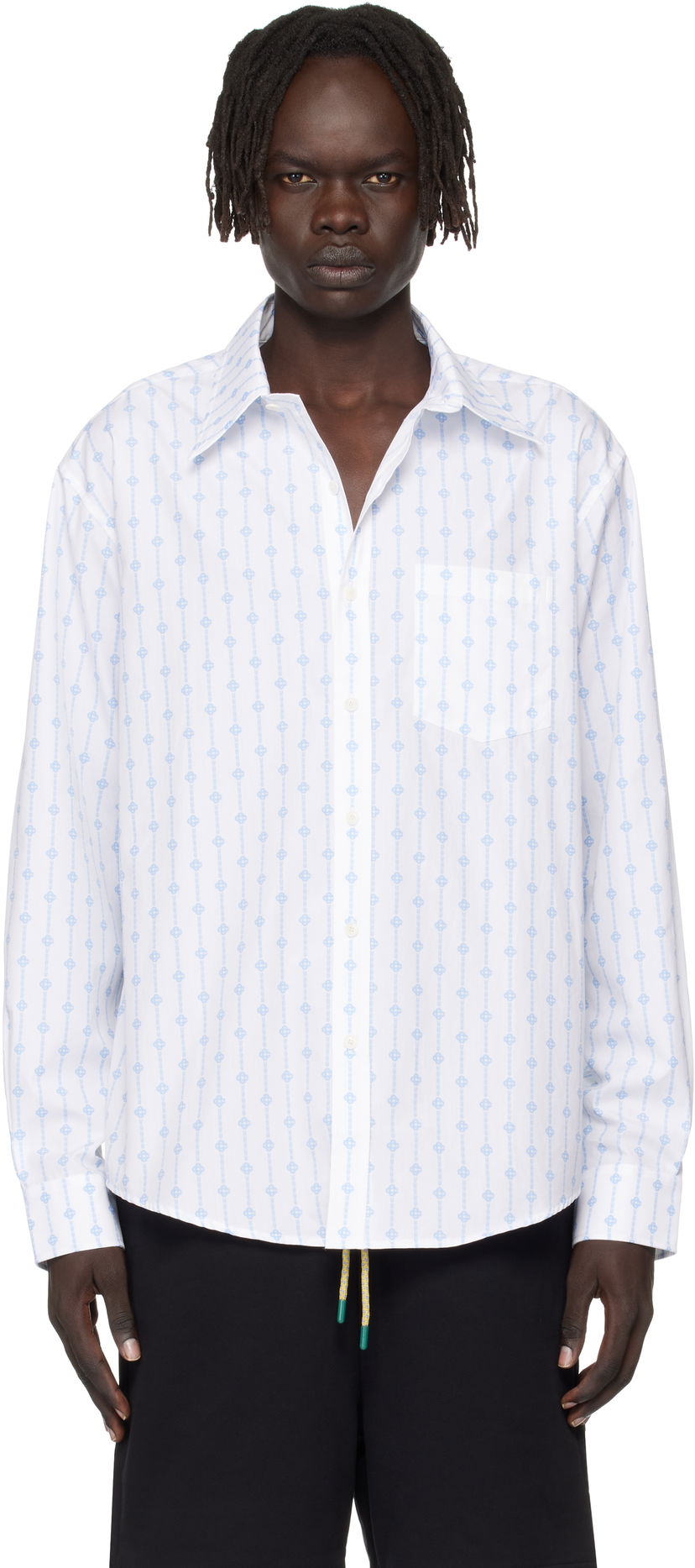 Skjorta Casablanca Casablanca Monogram Oxford Shirt Vit | MPF25-SH-155-01