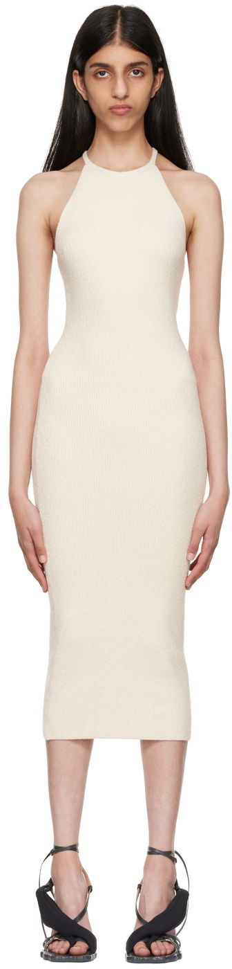 Klä Helmut Lang Helmut Lang Beaded Tank Midi Dress Vit | M05HW702