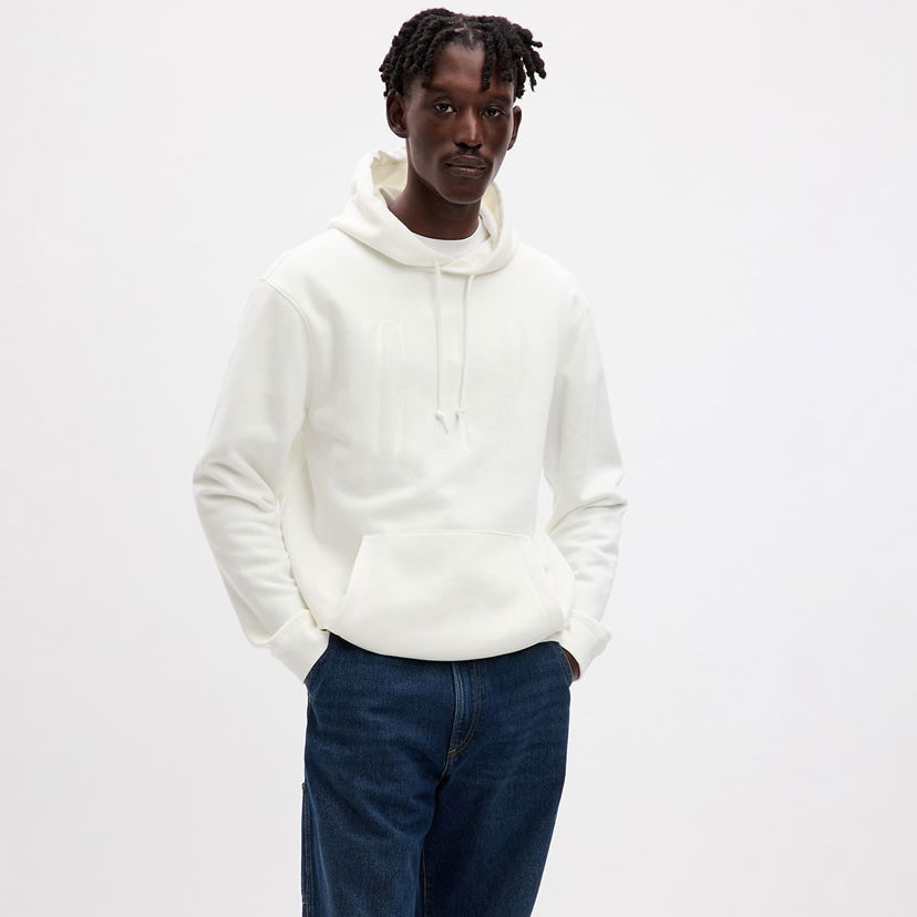 Sweatshirt GAP Shine Logo Hoodie New Off White Vit | 829192-00