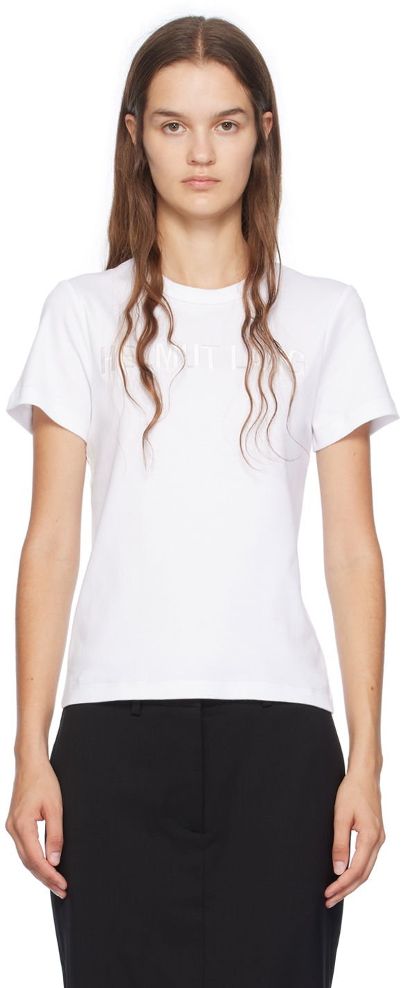 T-shirt Helmut Lang Slim Logo T-Shirt Vit | O06HW505