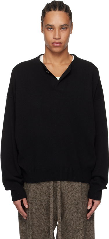 Sweater Fear of God Fear of God Fine Knit Henley Svart | FGE220-2041LAW, 0