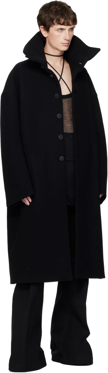 Rockar Rick Owens Concordians Dracucollar Long Coat Svart | RR02E1900 WSF, 3
