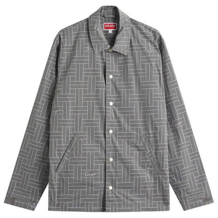 Vindjacka KENZO Kenzo Men's Weave Coach Jacket, Size Large Grå | FF55BL0619NJ-96