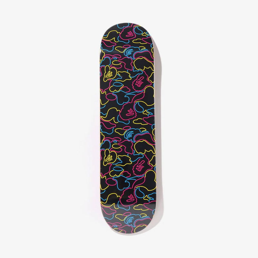 Skatebord BAPE A BATHING APE Neon Camo Skateboard Svart | 001GDL301046MBLK
